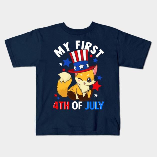 My First 4th of July Independence Day Kids T-Shirt by E